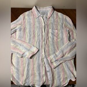 Rails lightweight linen striped shirt size small multicolour